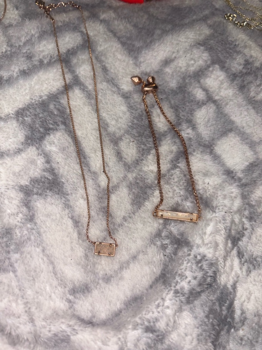 Kendra Scott Rose Gold Bar Necklace and Bracelet Set